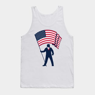 President Trump Bearing the Flag of the USA Tank Top